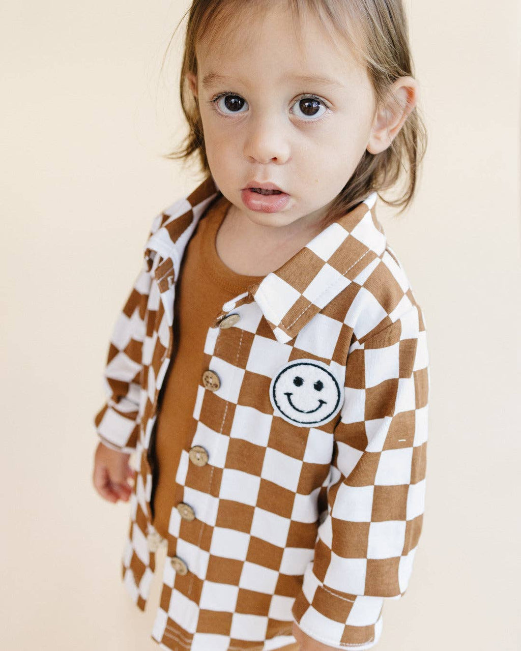 Baby Kids Copper Cotton Fall Shacket