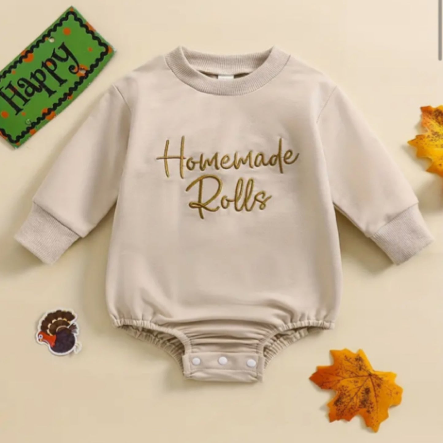 Homemade Rolls Baby Onesie