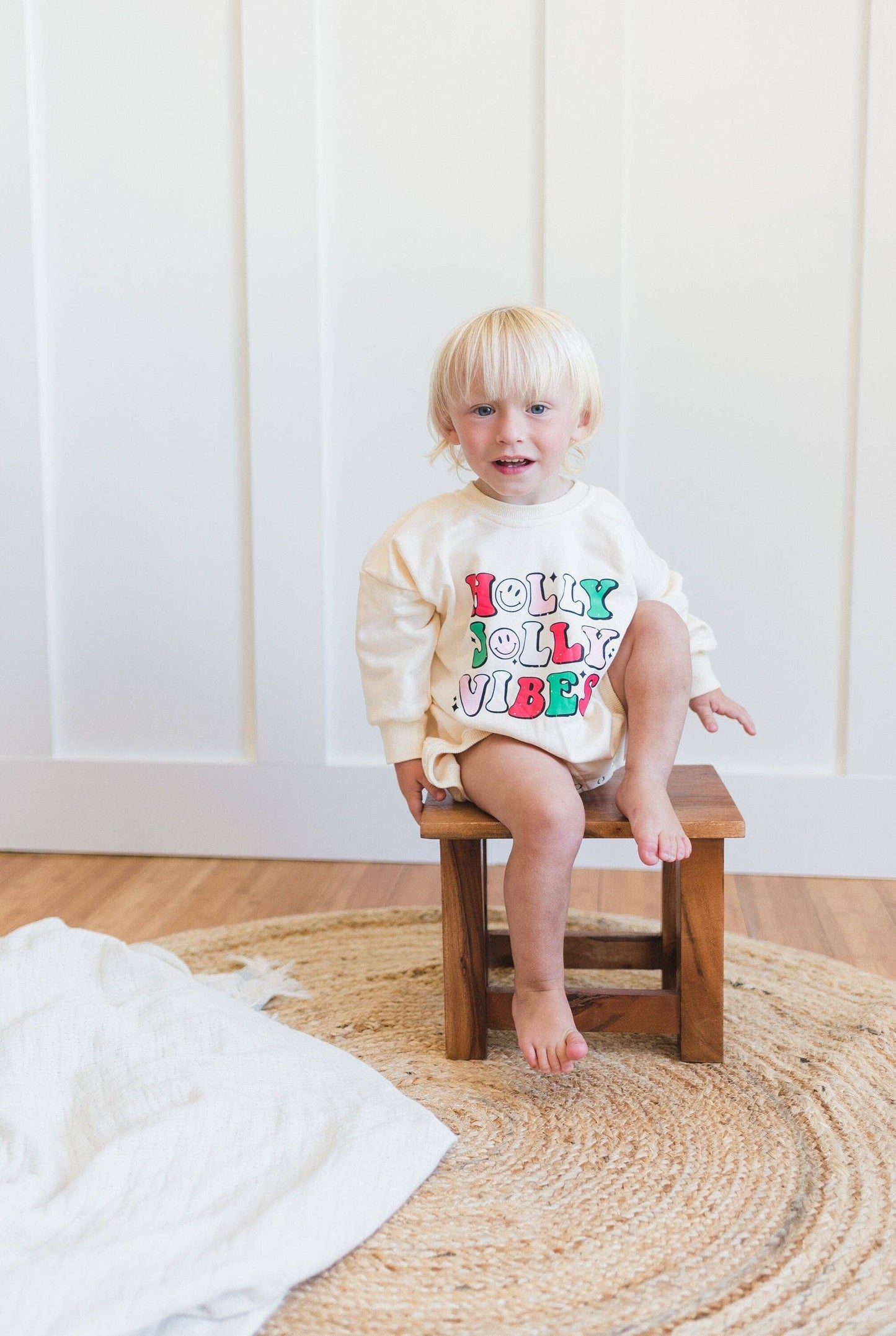 Holly Jolly Vibes Christmas Sweatshirt Romper