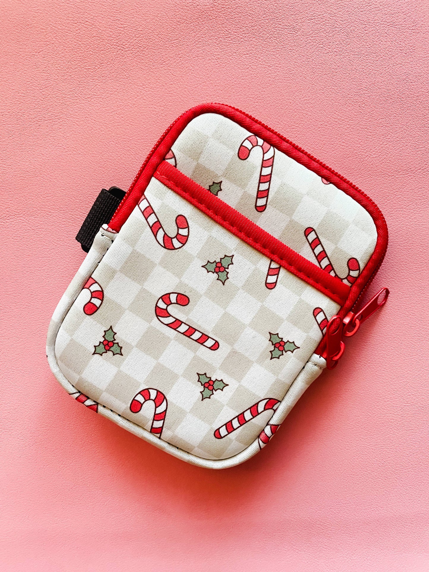 Candy Cane Water Bottle Backpack Bottle Pouch Bag