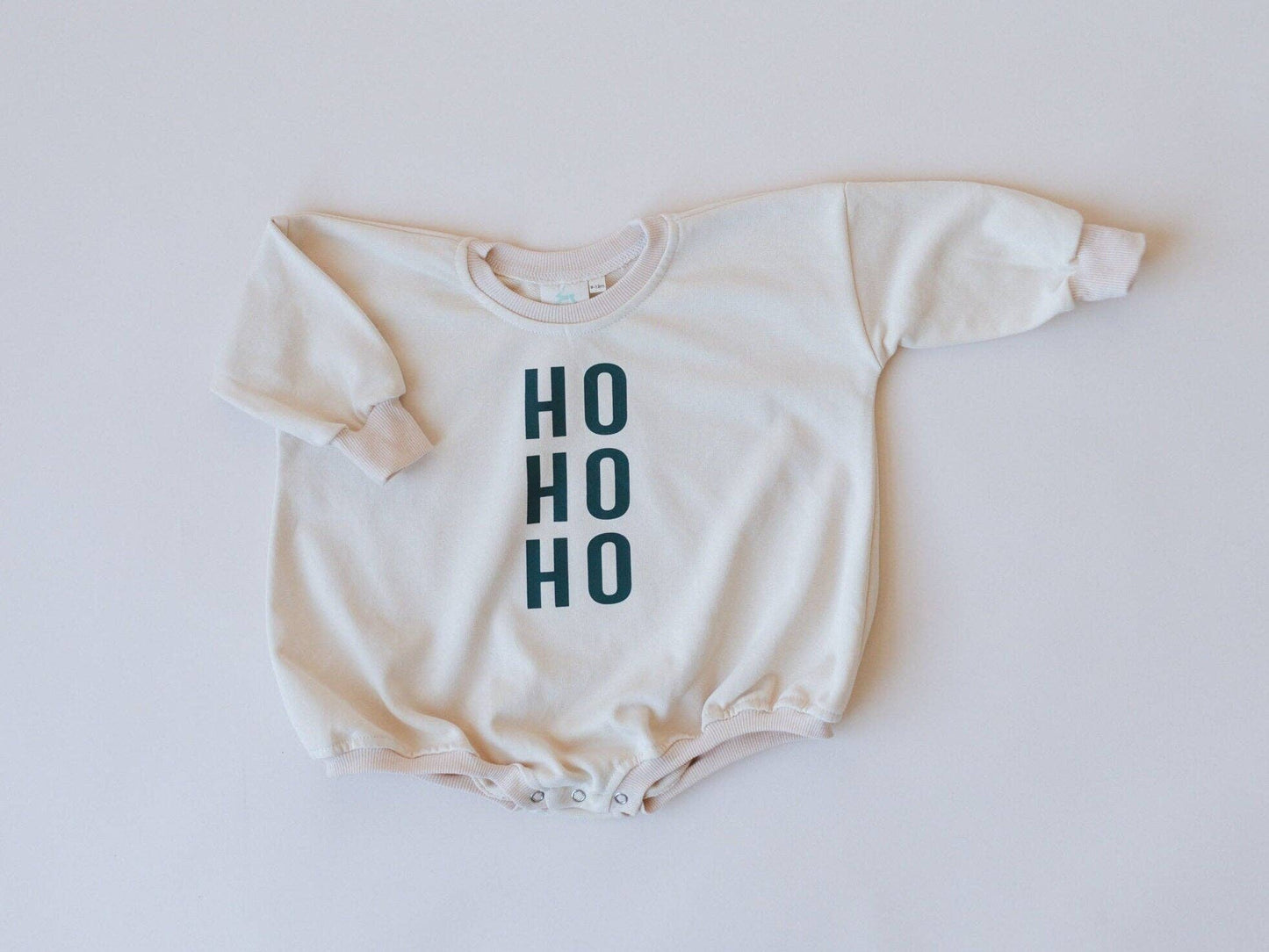 HO HO HO Christmas Sweatshirt Bubble Romper