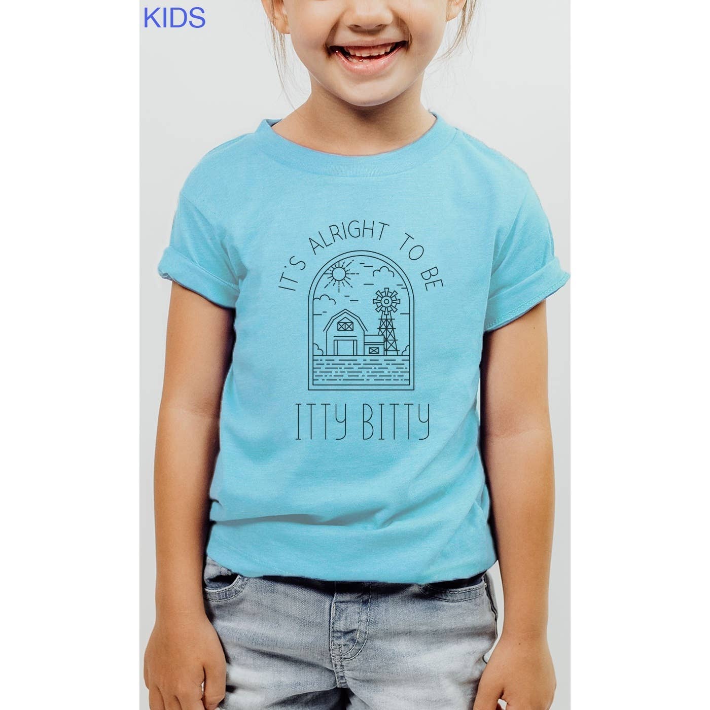 Its Alright To Be Itty Bitty Farm Kids Graphic Tee