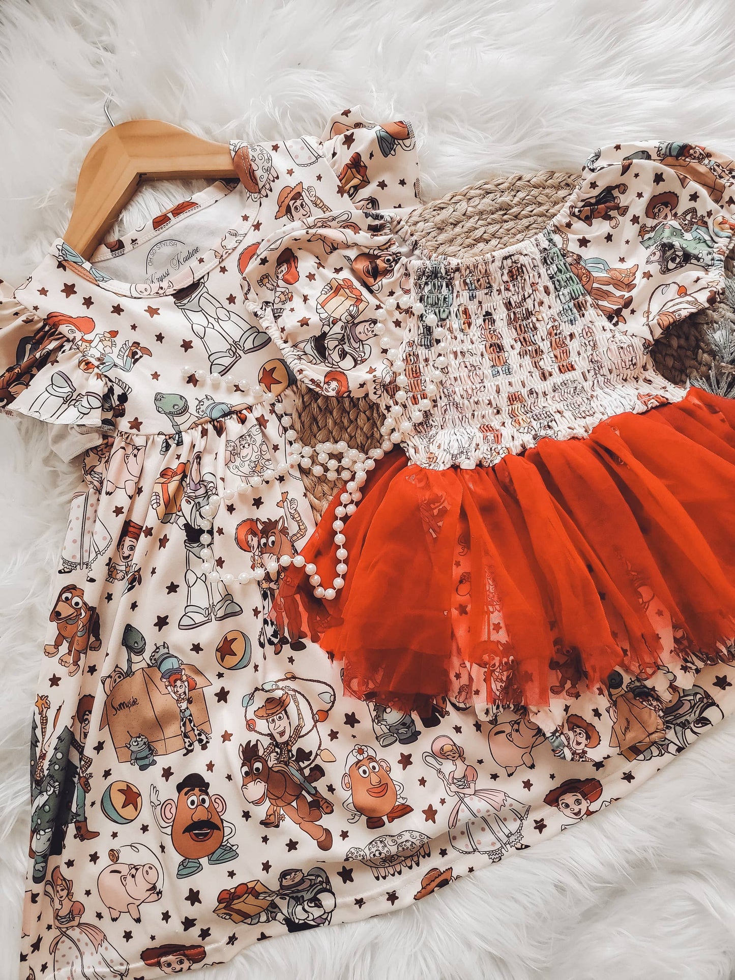 Christmas Girl Fun Character Dress - Vintage Cowboy Toys