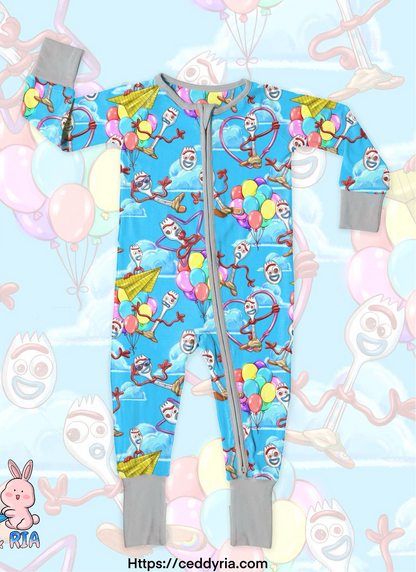 Toy Friend Forky bamboo zippy convertible romper