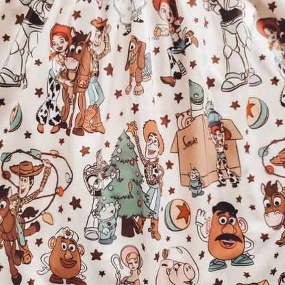 Christmas Girl Fun Character Dress - Vintage Cowboy Toys