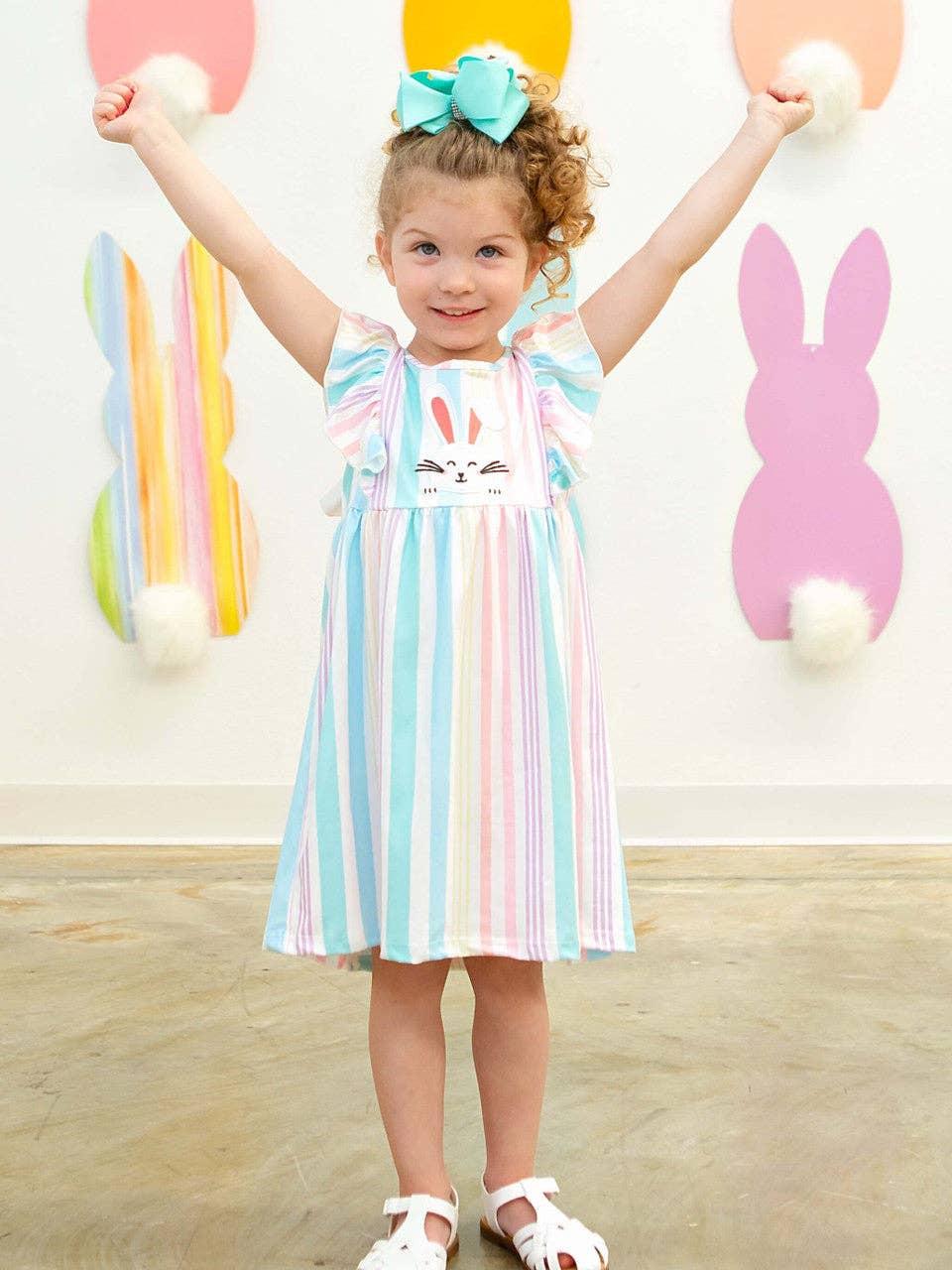 Pastel Striped Bunny Dress
