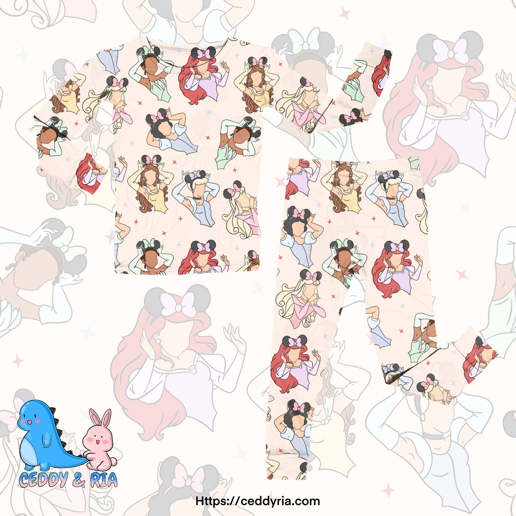 Princess Ears bamboo 2 piece set pjs