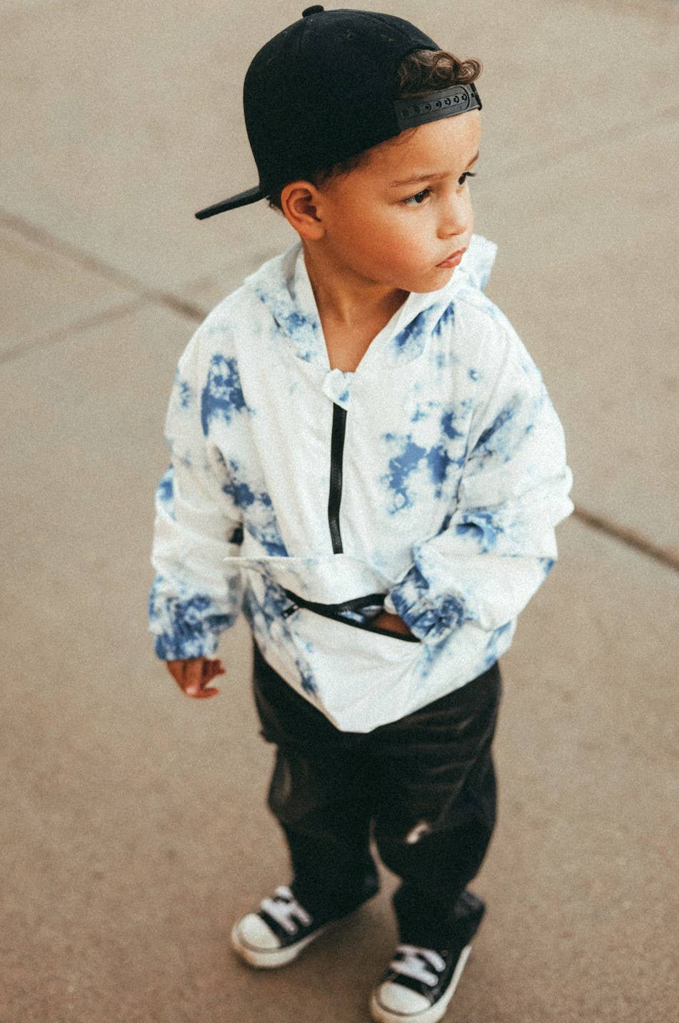 Tie- Dye Half Zip Windbreaker