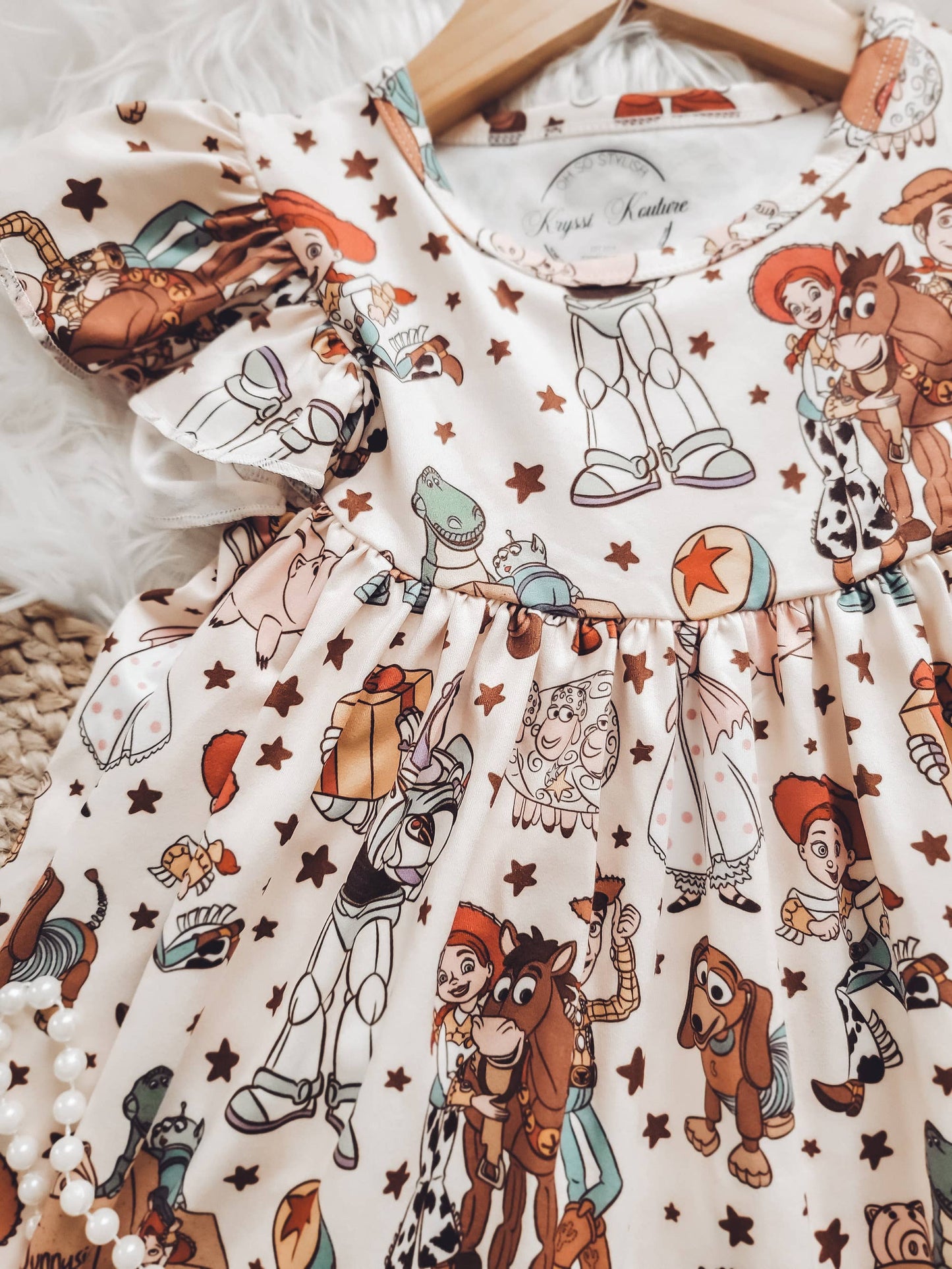 Christmas Girl Fun Character Dress - Vintage Cowboy Toys