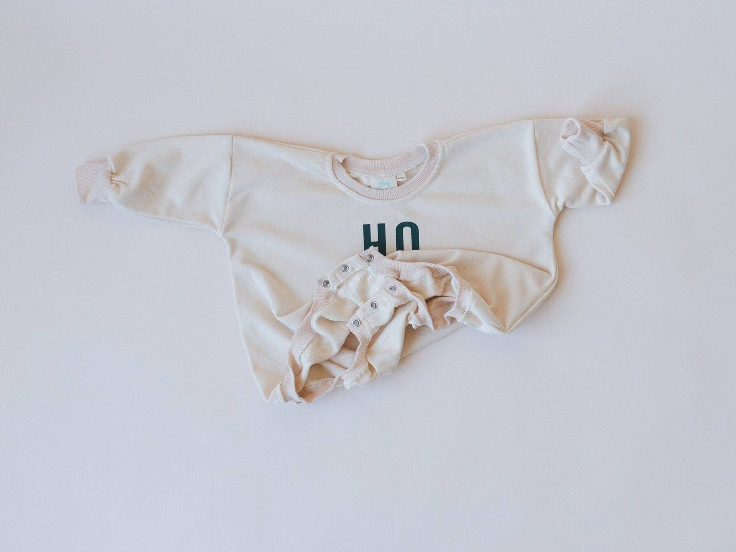 HO HO HO Christmas Sweatshirt Bubble Romper