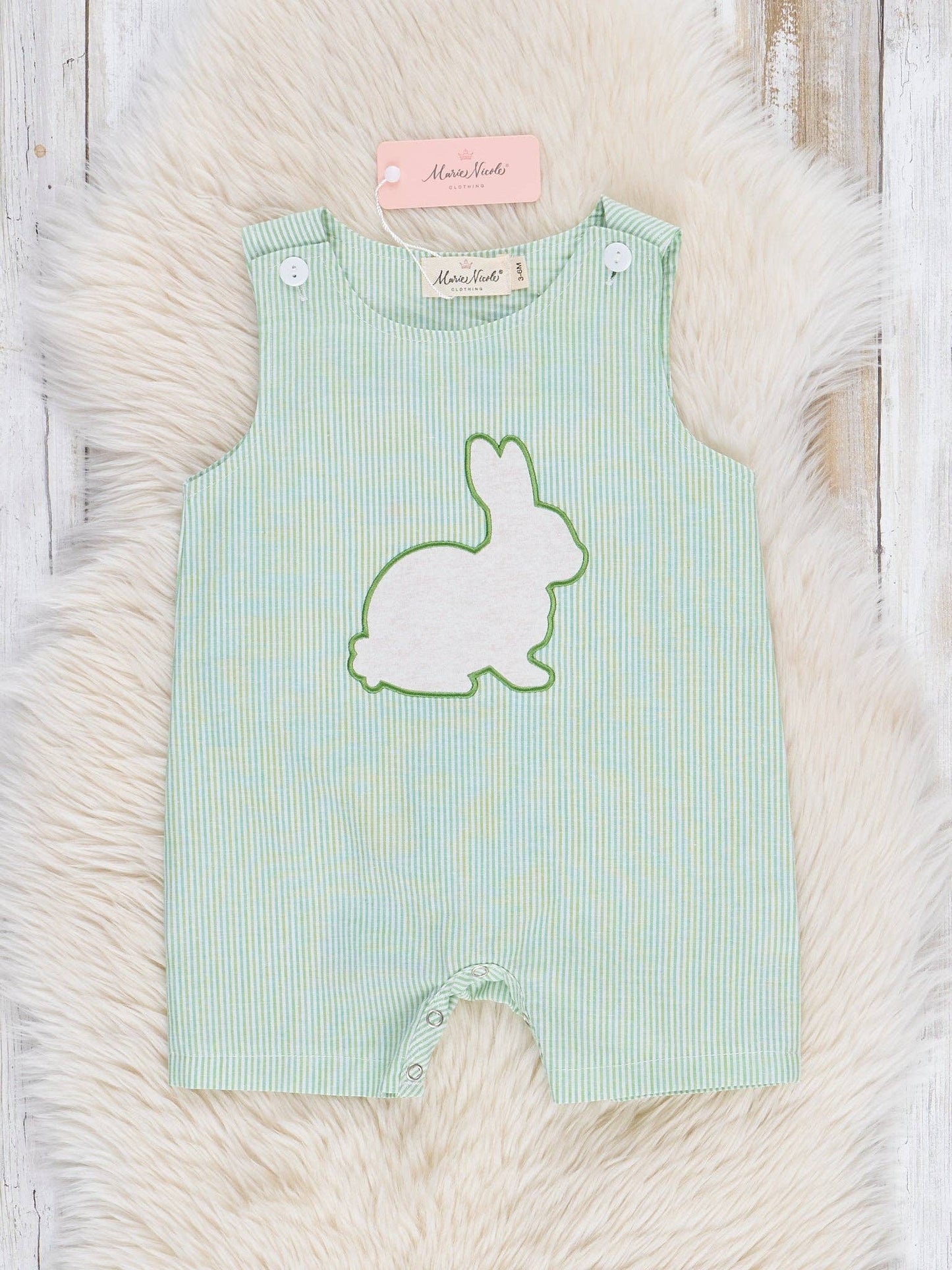 Green Bunny Baby Romper